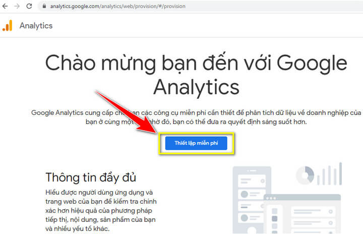 đăng ký tài khoản google analytics