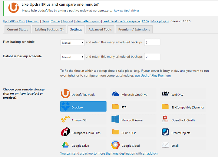 các plugin backup wordpress tốt nhất