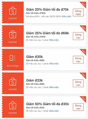 TỔNG HỢP MÃ SHOPEE, LAZADA NGÀY 26/03