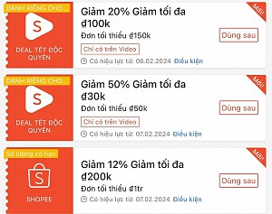 TỔNG HỢP MÃ SHOPEE, LAZADA NGÀY 03/02