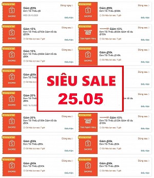 TỔNG HỢP MÃ SHOPEE, LAZADA NGÀY 25/05