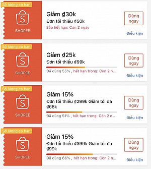 Mã áp các shop tại Shopee ngon cho ae đây