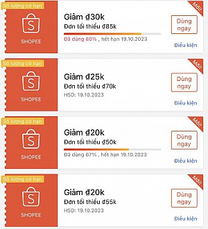 MÃ SHOPEE, LAZADA TỪ 15H - 22H NGÀY 03/10/2023