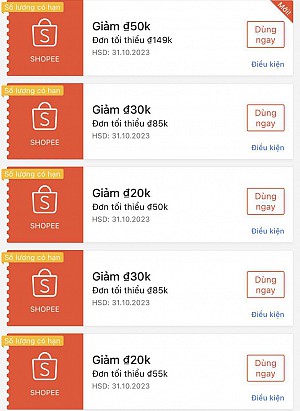 MÃ SHOPEE, LAZADA TỪ 12H - 22H NGÀY 20/10