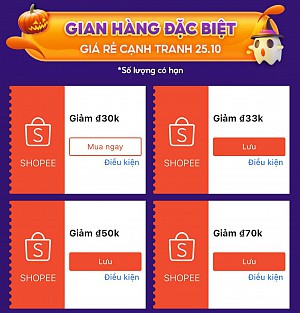 MÃ SHOPEE, LAZADA TỪ 18H - 22H NGÀY SALE 25/10