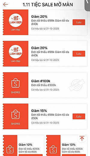 MÃ SHOPEE, LAZADA TỪ 12H - 22H NGÀY 31/10