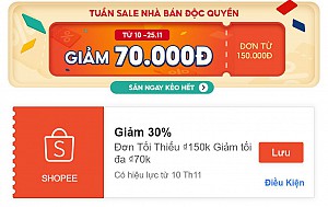 MÃ SHOPEE, LAZADA TỪ 15H - 23H NGÀY 10/11