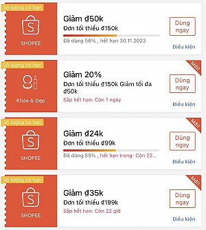 MÃ SHOPEE, LAZADA TỪ 12H - 23H NGÀY 14/11