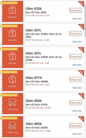  TỔNG HỢP MÃ SHOPEE 17H -22H NGÀY 15/11