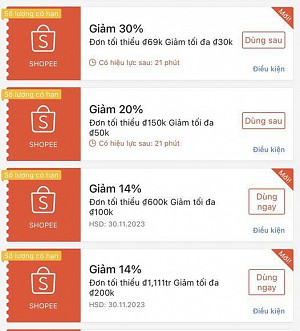 TỔNG HỢP MÃ SHOPEE,  LAZADA NGÀY 22/11