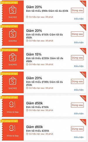 TỔNG HỢP MÃ SHOPEE, LAZADA TỪ 12H00 TỚI 23H00 NGÀY 05/12