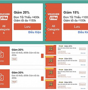 TỔNG HỢP MÃ SHOPEE, LAZADA NGÀY 08/01