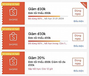 TỔNG HỢP MÃ SHOPEE, LAZADA NGÀY 18/01