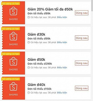 TỔNG HỢP MÃ SHOPEE, LAZADA NGÀY 08/03