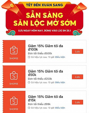 TỔNG HỢP MÃ SHOPEE, LAZADA NGÀY 25/01