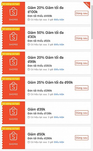 TỔNG HỢP MÃ SHOPEE, LAZADA NGÀY 07/03