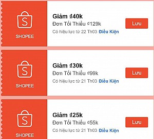 TỔNG HỢP MÃ SHOPEE, LAZADA NGÀY 23/03