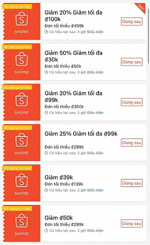 TỔNG HỢP MÃ SHOPEE, LAZADA NGÀY 03/03