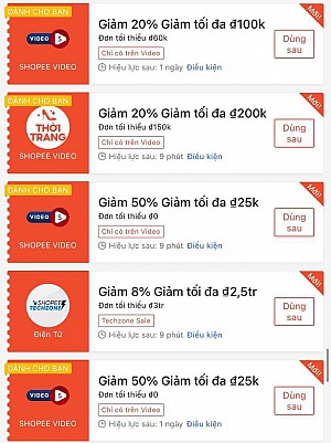 TỔNG HỢP MÃ SHOPEE, LAZADA NGÀY 17/05