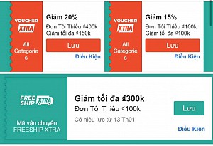 TỔNG HỢP MÃ SHOPEE, LAZADA NGÀY 13/01