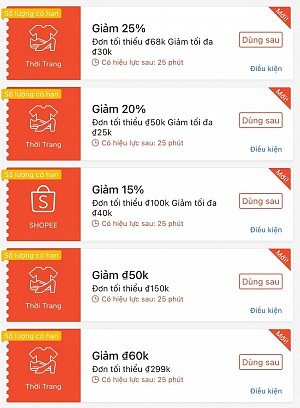 TỔNG HỢP MÃ SHOPEE, LAZADA NGÀY 05/01