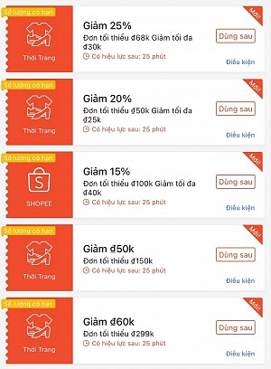 TỔNG HỢP MÃ SHOPEE, LAZADA NGÀY 05/01