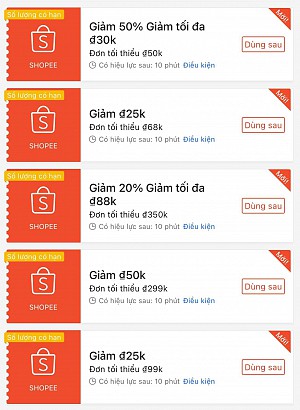 TỔNG HỢP MÃ SHOPEE, LAZADA NGÀY 06/03