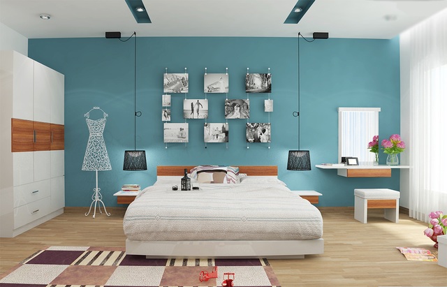 Ideas for bedroom variation "cheap and beautiful" for young couples - 2
