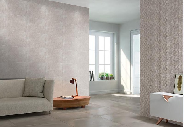 Gạch ốp lát Prime theo phong cách tối giản sử dụng tại phòng khách