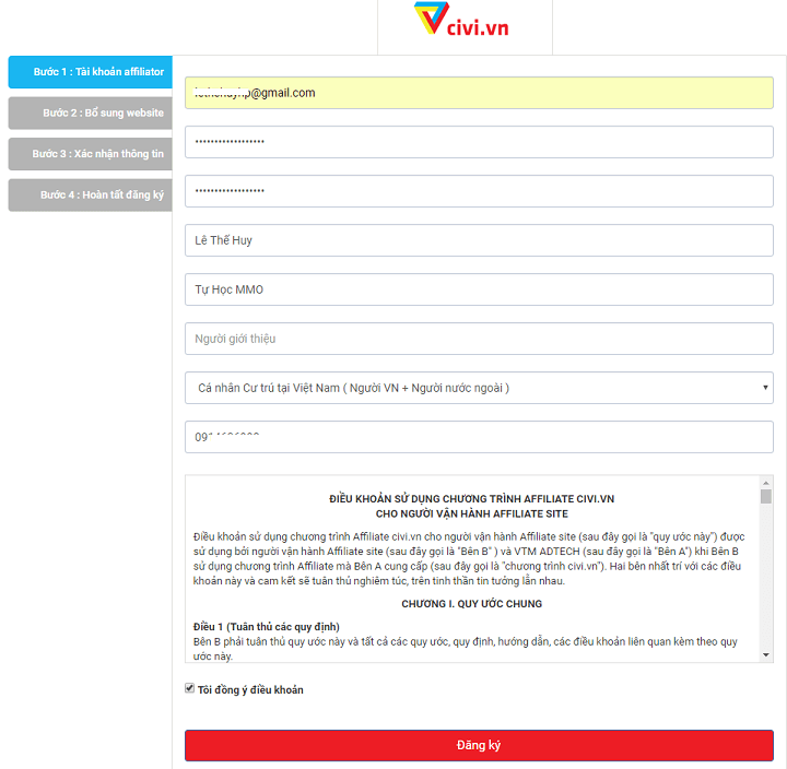 hướng dẫn kiếm tiền với civi.vn 2018