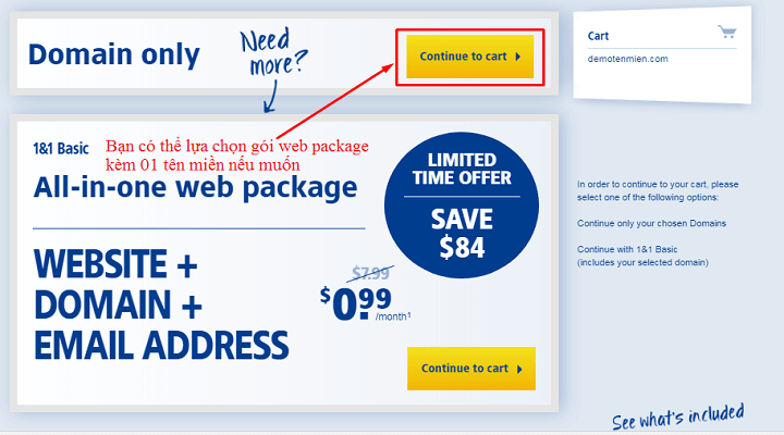 Hướng dẫn đăng ký tên miền 1and1 đầy đủ nhất