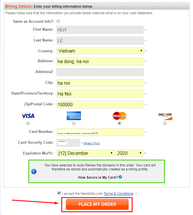 hướng dẫn transfer tên miền từ 1&1 tới namesilo