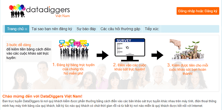 trang trả lời khảo sát kiếm tiền online