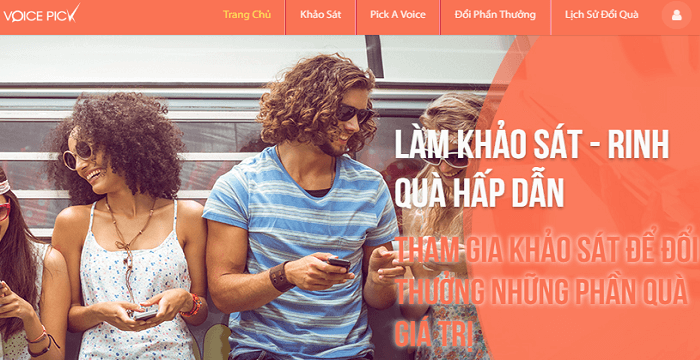 kiếm tiền khảo sát online voicepick